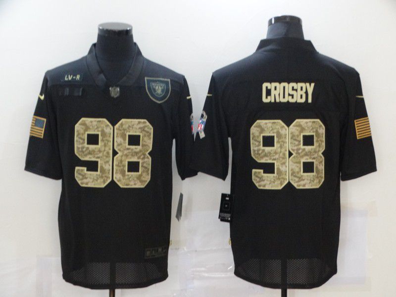Men Okaland Raiders #98 Crosby Black camo Lettering 2020 Nike NFL Jersey->oakland raiders->NFL Jersey